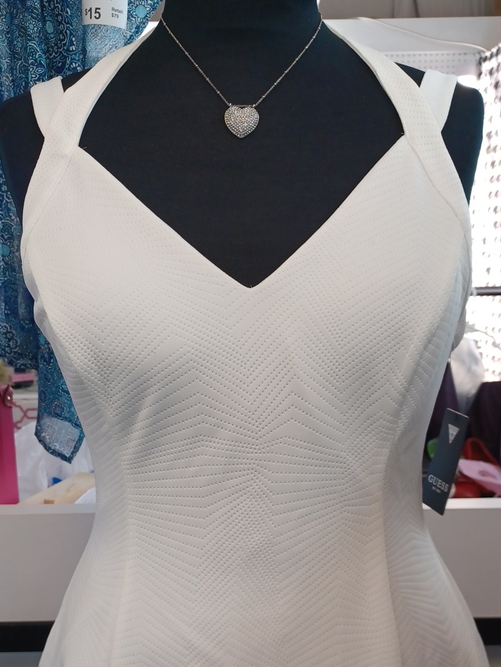 Guess White Swing Rockabilly Dress NWT - Picture 9 of 10